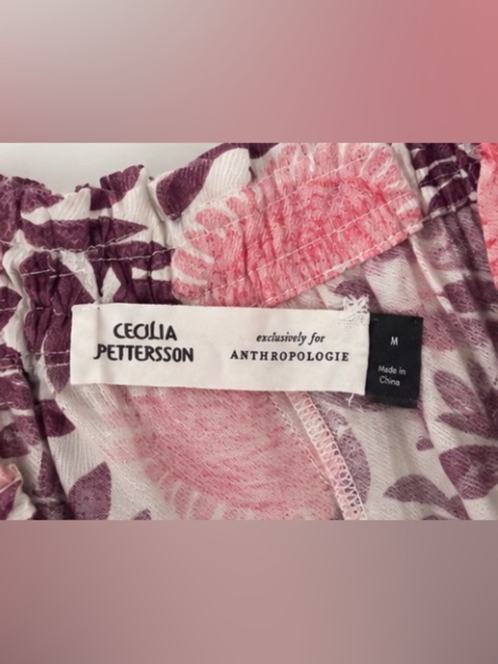 Anthropologie Cecilia Pettersson Floral Wide Leg Pants -M - Picture 4 of 4